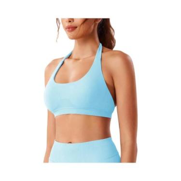 Imagem de Top De Ginástica Sem Costura Para Mulheres, Sutiã Esportivo Sem Costas
