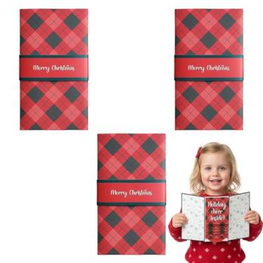 Imagem de ZHLKHIOP Livreto de vale-presente de Natal em cascata, conjunto de 3 cartões comemorativos festivos, design de cartolina vermelha para presente sazonal, ideia de presente atenciosa para amigos e