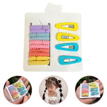 Imagem de Kit 10 Xuxinha Elástico De Cabelo + 4 Presilha Tic Tac Para Penteados 
