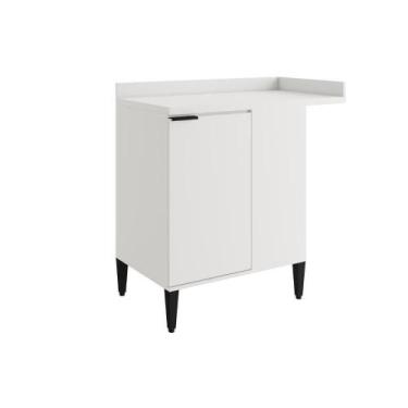 Imagem de Balcão De Cozinha Canto Miami 1 Porta Com Tampo Carraro Branco - MÓVEI