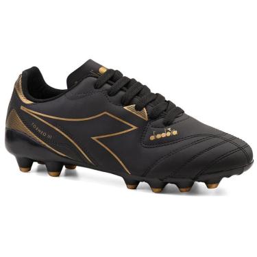 Imagem de Chuteira Unissex Diadora Torneo III Campo Preto e Dourado-Unissex