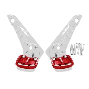 Imagem de Anti-derrapante CNC Pedal Traseiro Descanso De Pé Dobrável Apoios De Pés Passageiro Footpegs Para XADV 750 Xadv750 2021 2022 2023(Silver Red 2)