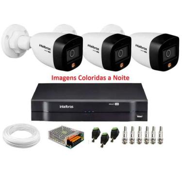 Imagem de Kit 3 Câmeras de Segurança Intelbras vhd 1220 B Color Full HD 1080p 20