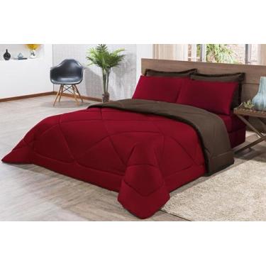Imagem de Kit Edredom Casal Padrão Size 6 Peças Pérola - DAVY ENXOVAIS, Vermelho