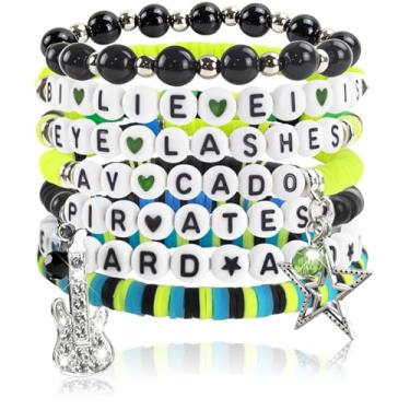 Imagem de pupvus Pulseiras de amizade com pingente de guitarra cantora - acessórios de roupas Mercadoria perfeita para aniversários de fãs, roupas de shows e lembrancinhas de festa, para fãs