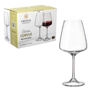 Imagem de Taca para vinho corvus cristal 450ml 6pc bohemia - Etilux