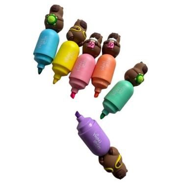 Imagem de Canetinha Capivara Marca Texto Duplo Volta as Aulas Colorido - MLBpel,