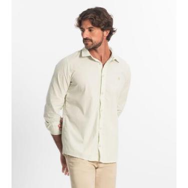 Imagem de Camisa Social Masculina Manga Longa Diametro Verde, G, Verde