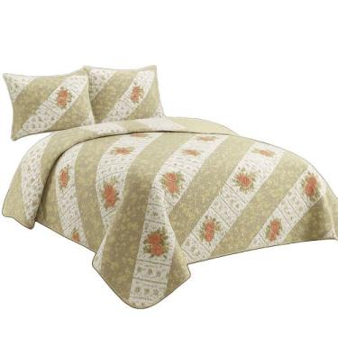 Imagem de Kit Cobre Leito Colcha Queen Boutik Dupla Face - Estampa 44 - 100% Pol