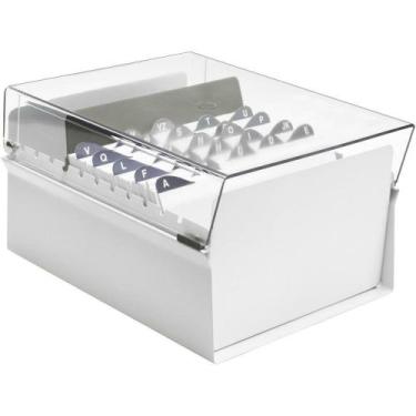 Imagem de Fichário de Mesa com Base de Aço 5x8 Branco e Cristal Acrimet