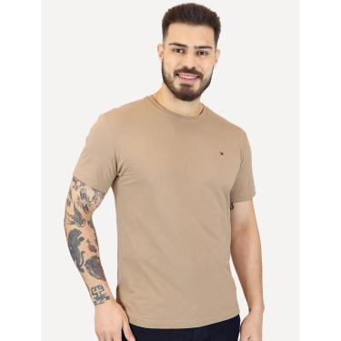 Imagem de Camiseta Tommy Hilfiger Masculina Regular Fit Tee Solid Logo Marrom Claro-Masculino