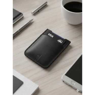 Imagem de Carteira Porta Cartão Pequeno Rustico de Couro, Carteira Super Fina, C