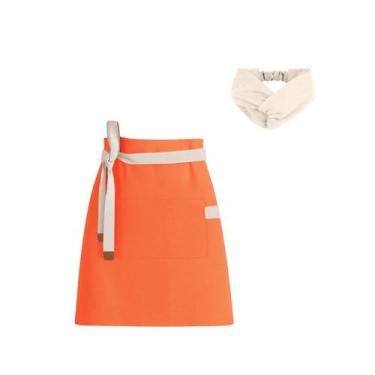 Imagem de Avental de Cintura Laranja e Faixa Areia Bege Claro Bistro - CASACHA