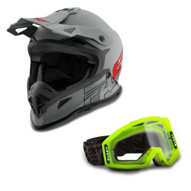 Imagem de Kit Capacete Pro Tork Fast 788 Grey Fosco + Óculos Pro Tork Blast Pret