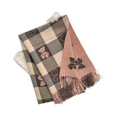 Imagem de Cachecol Feminino De Luxo Para Inverno Em Caxemira Com Borlas Longas, 