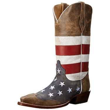 Imagem de Roper Bota masculina com bandeira americana, Marrom, 7.5