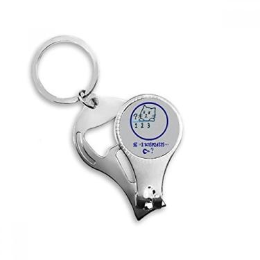 Imagem de Círculo Matemático Problema Ilustração Gato Alicate de Unha Anel Chaveiro Abridor de Garrafas Cortador