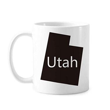 Imagem de Utah Caneca com mapa dos Estados Unidos da América cerâmica xícara de porcelana de café louça