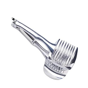 Imagem de Cortador de tomate cortador de limão liga de alumínio redondo suporte de cebola gadgets ferramenta de frutas para comida caseira cozinha legumes