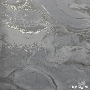 Imagem de Papel de Parede Kan Tai tnt Formas abstratas Cinza escuro, Prata Coleção White Swan