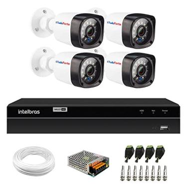 Imagem de Kit 4 Câmeras Full HD 1080p 2MP Bullet 20 Metros Infravermelho Tudo Forte + DVR Gravador de Video Inteligente Intelbras MHDX 1204 4 Canais H.265+