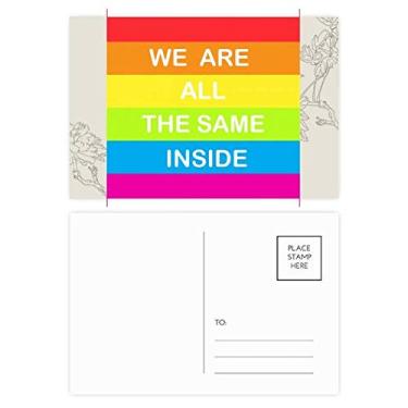 Imagem de Rainbow Gay LGBT Conjunto de cartões postais de flor transgênero lésbica, 20 peças