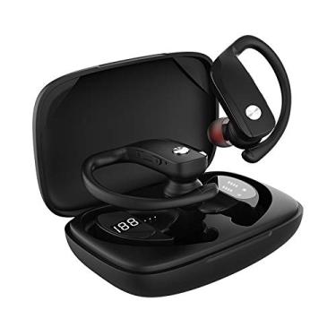 Imagem de Fones de Ouvido Bluetooth TWS com Indicação de Bateria Cancelamento de Ruído Gancho para Esportes - Headphones sem Fio Bluetooth (black)
