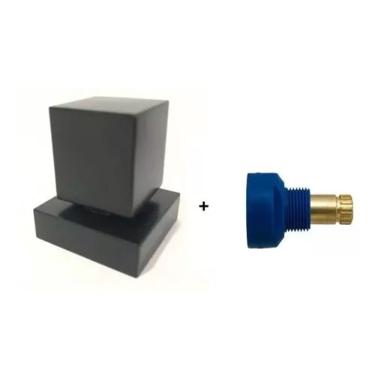 Imagem de Acabamento P/ Registro Quadrado 3/4 Metal Preto Com Conversor Fabrimar 