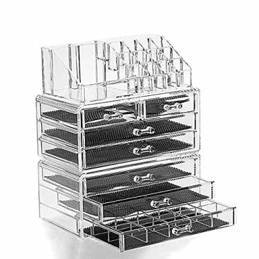 Imagem de Organizador Grande de Maquiagem 7 Gavetas e Porta Batom, Acrílico Store, Transparente