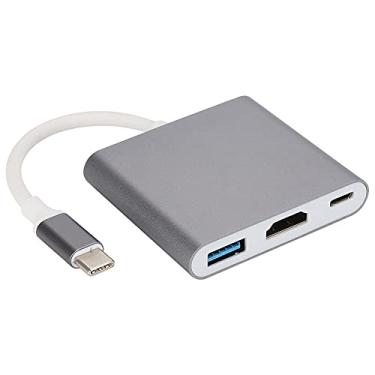 Imagem de Hub Tipo C para, HC-04 Hub Multifuncional 3 Em 1 Tipo C para Saída Adaptador Conversor HD Dock Station, Interface USB3.0 de Alta Velocidade Adaptador de Hub Multiuso 4K Ultra