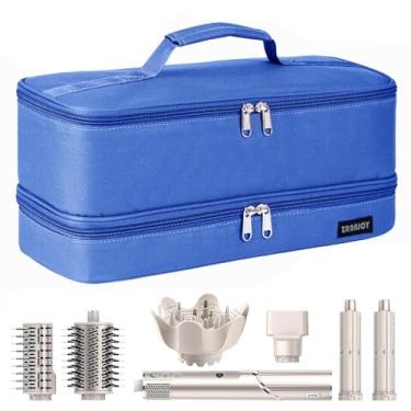 Imagem de ZRRAJOY Estojo de armazenamento de camada dupla para Shark Flexstyle, estojo de transporte de viagem para Shark 430/440 Flexstyle, bolsa organizadora para acessórios Shark Flexstyle/Dyson Airwrap