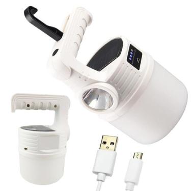 Imagem de Luminaria Solar Lanterna 2 Em 1 Duplo Led Gancho Pendurar Portatil A P