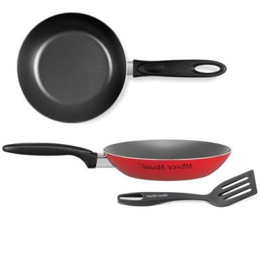 Imagem de Panela Frigideira Alumínio Ø24cm Antiaderente Espátula Cozinha Mickey 