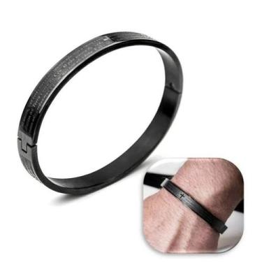 Imagem de Pulseira Bracelete Masculino/ Feminino Oração Pai Nosso Aço Inox 316L 