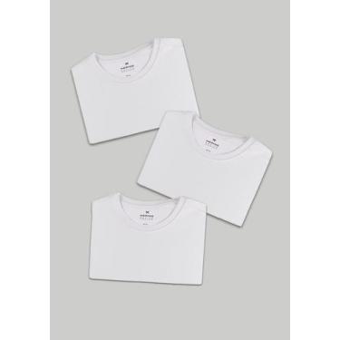 Imagem de Kit Com 3 Camisetas Femininas Básicas - Hering, XG, Branco