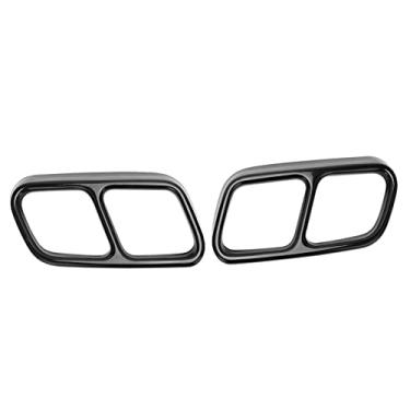 Imagem de XHIKOWAT Tampa da ponta dos escapamentos do carro de aço inoxidável com acabamento de ponta de escapamento para MercedesBenz CLS W218 20122017 (preto brilhante)