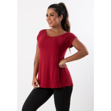 Imagem de Blusa Sobre Legging Feminina Fitness Furadinha Academia - blees, Verme