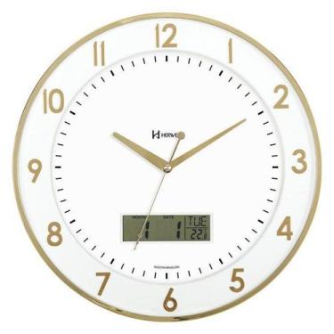 Imagem de Relógio de Parede com Marcador Digital de Data e Temperatura - Herweg 