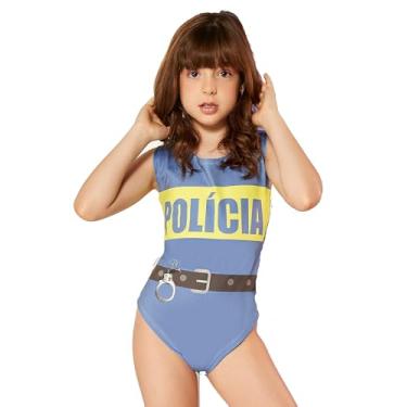 Imagem de Body Infantil Menina Fantasia De Sereia Carnaval Festa (Policial, 12)