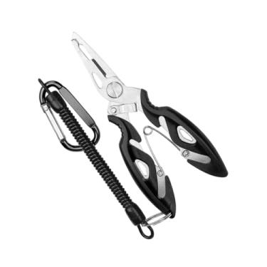 Imagem de UGPLM Alicate de pesca com lanfilizador de alfinete para gadgets de gadgets não -linear alça de linha de linhas de alicate para remoção de gancho pesca com, Preto