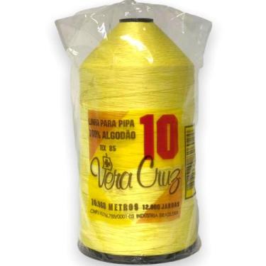 Imagem de Linha Vera Cruz Fio 10 de 12000 Jardas Para Pipas, Amarelo