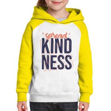 Imagem de Moletom Infantil Spread Kindness - Foca na Moda, Branco, Amarelo, 2