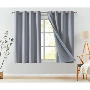 Imagem de Cortina blackout tecido 2,60m x 1,80m corta luz para porta e janelas corta luz (Cinza)