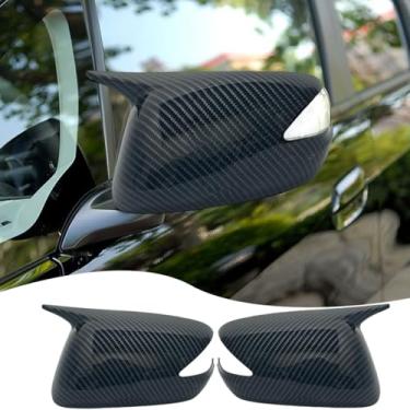 Imagem de MUXEE Capa de espelho lateral, para Honda Fit 2009 2010 2011 2012 2013, 2 peças conjuntos de capas de caixa de seta para carro - Fibra de carbono (com recorte de seta)