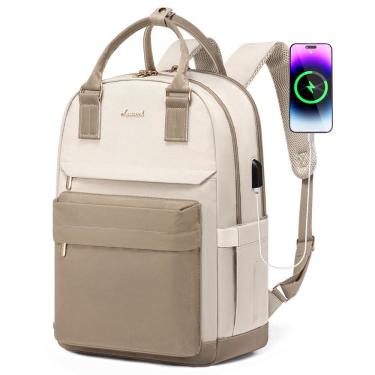 Imagem de Mochila para laptop LOVEVOOK para mulheres de 15,6" com porta USB à prova d`água