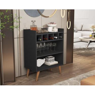 Imagem de ABuffet Aparador Intense Bar Drink Adega com Prateleira Nichos 4 Pés e