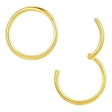Imagem de Piercing de Titânio Argola Click Lisa 6mm, 8mm, 10mm ou 12mm (Dourado, 8mm)
