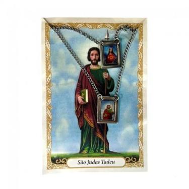 Imagem de Escapulário São Judas Aço Inox Foto 1,5 x 32 cm - Lua Mística - 100% O