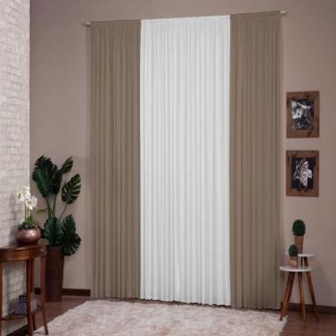 Imagem de Cortina Para Sala Quarto Versátil 4,00X2,80 Avela Branco - Topcasa