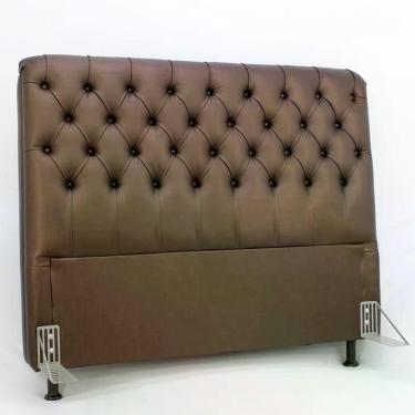 Imagem de Cabeceira De Cama Box Casal Queen 158cm Pádua Couro Marrom